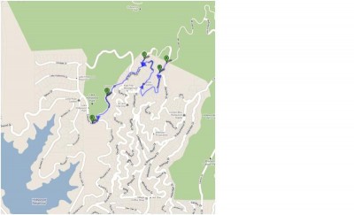 Route om van uitzichtpunt A naar uitzichtpunt E te rijden