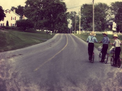 Mijn favoriet: Strassburg, Pennsylvania, the Amish...Spelende amish-kinderen op een warme zondag.....